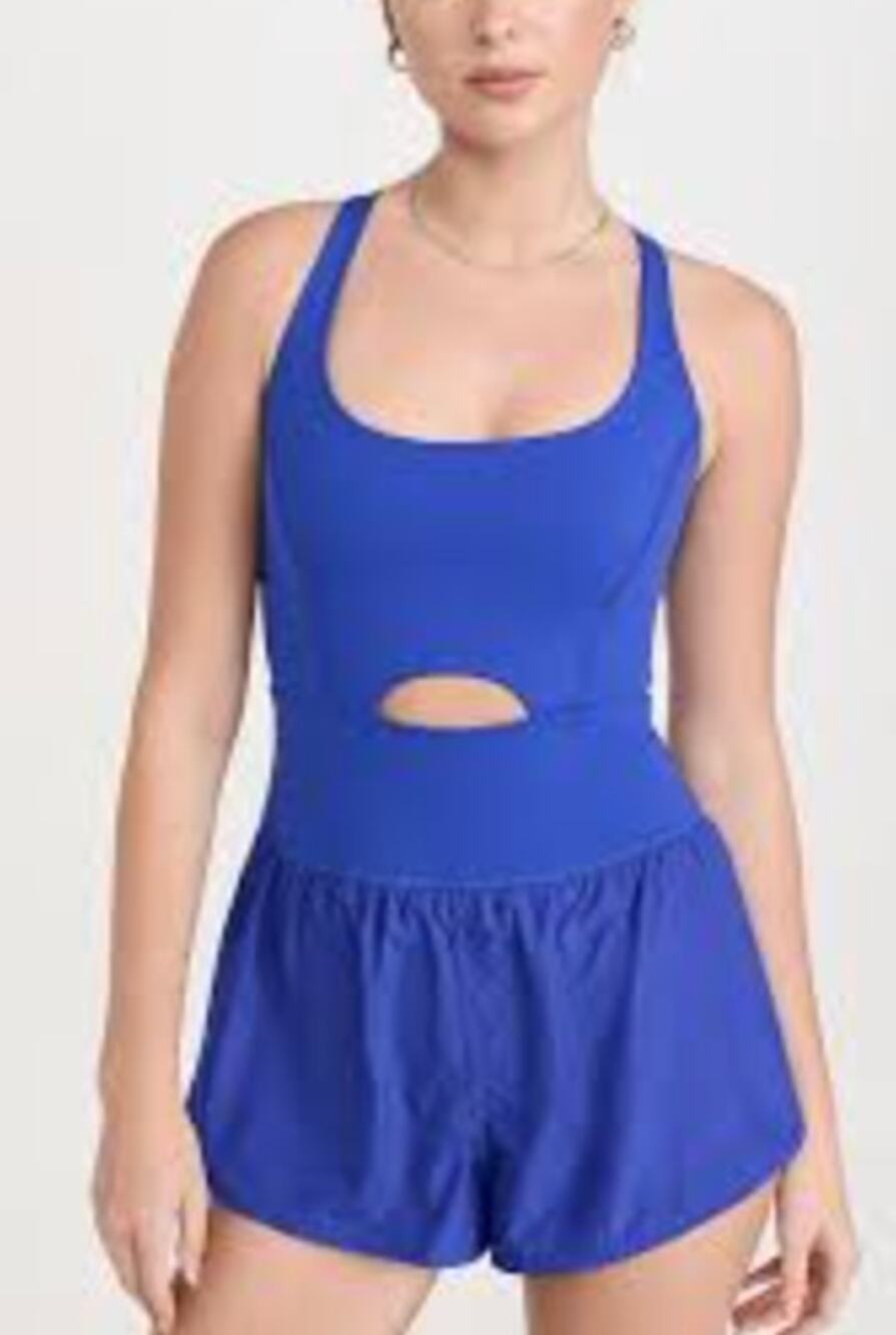 Free People Movement Blue Violet Cutout Active Romper Size S